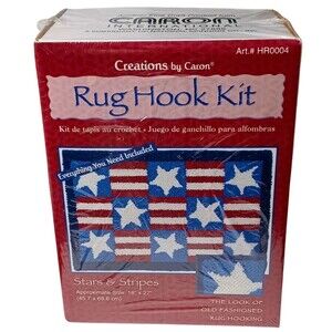 Creations by Caron Rug Hook Kit Stars & Stripes HR0004 ~New~ Sealed